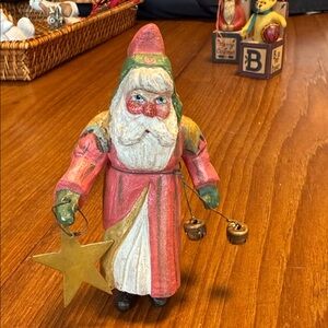 Vintage primitive House of Hatten Folk Art Santa Figurine Christmas ornament